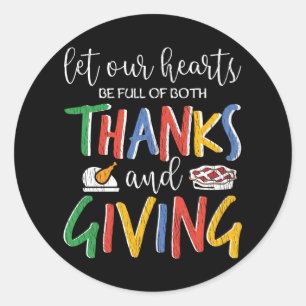 Sticker Rond Que notre cœur soit plein de gratitude et de génér