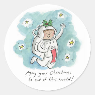 Sticker Rond Que votre Noël soit hors de ce monde