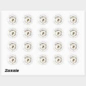 Sticker Rond Queen Bee Gold Ornate Frame Raw Honey (Feuille)