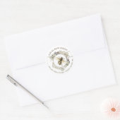 Sticker Rond Queen Bee Gold Ornate Frame Raw Honey (Enveloppe)