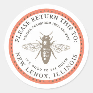 Sticker Rond Queen Bee Good to be Queen Property ID Mini Étique