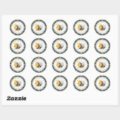 Sticker Rond Queen Bee Honey Bee Baby shower mignon (Feuille)