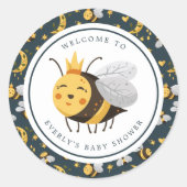 Sticker Rond Queen Bee Honey Bee Baby shower mignon (Devant)