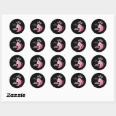 Sticker Rond Queen Crown Parties scintillant rose Noir Joyeux a (Feuille)