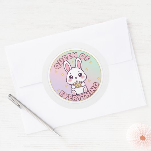 Sticker Rond Queen of Everything (Enveloppe)