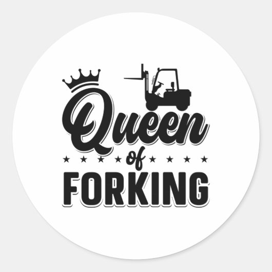 Sticker Rond Queen Of Forklifter Opérateur Camion (Devant)