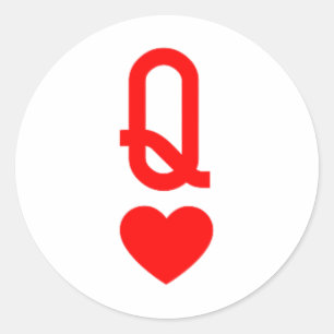 Sticker Rond Queen Of Heart King Et Queen Easy Couple Hallowee