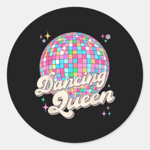 Sticker Rond Queen Shirt Danser Vintage Danser les années 70 Fe