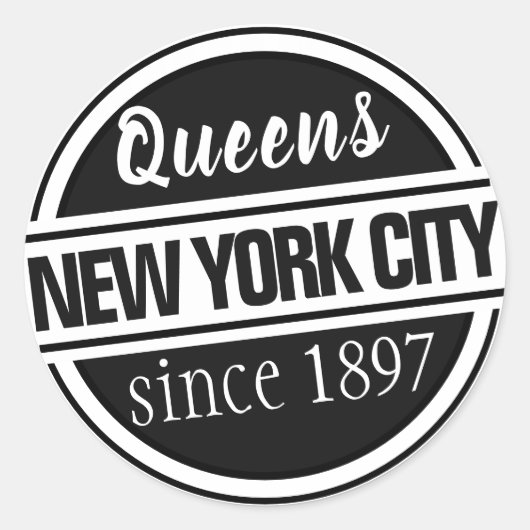 Sticker Rond Queens NYC (Devant)