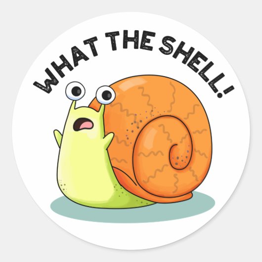 Sticker Rond Quel drôle de jeu d'escargot Shell (Devant)