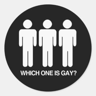 Sticker Rond QUEL EST CELUI QUI EST GAY - BLANC -.png