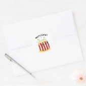 Sticker Rond Quel est Poppin Funny Popcorn Pun (Enveloppe)