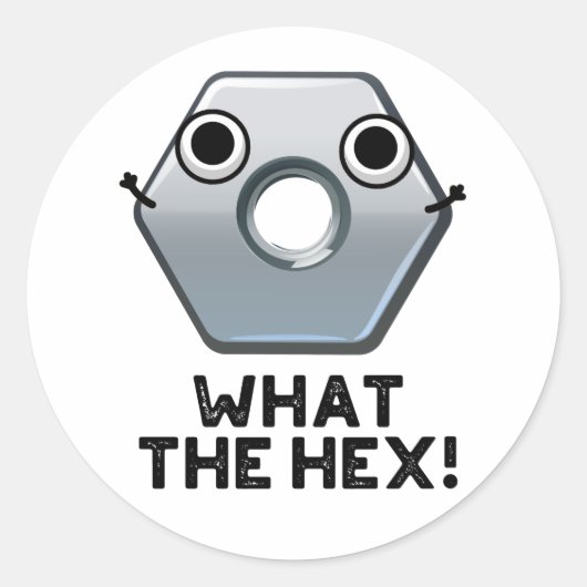 Sticker Rond Quel Hexagon Hex Funny Forme Le Pun (Devant)