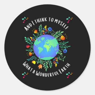 Sticker Rond Quel Jour des terres Merveilleux