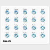 Sticker Rond Quel sera l'équipe du bébé garçon donut (Feuille)