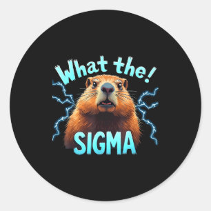 Sticker Rond Quel Sigma Mème Vintage Woodchuck Pour Amateur de