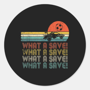 Sticker Rond Quelle économie Vintage Retro Rocket Soccer Car