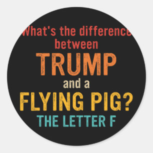 Sticker Rond Quelle est la différence entre Trump et un P volan