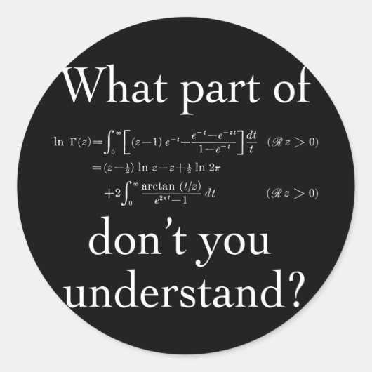 Sticker Rond Quelle partie de... Blanc sur foncé (Devant)