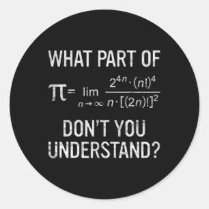 Sticker Rond Quelle partie de Ne pas comprendre l'équation math