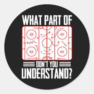 Sticker Rond Quelle partie du hockey ne comprenez-vous pas Ice 