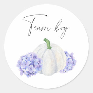 Sticker Rond Quelle sera l'équipe bébé garçon citrouille