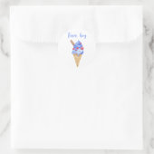 Sticker Rond Quelle sera l'équipe bébé garçon glace (Sac)