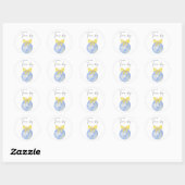 Sticker Rond Quelle sera l'équipe de bébé garçon (Feuille)