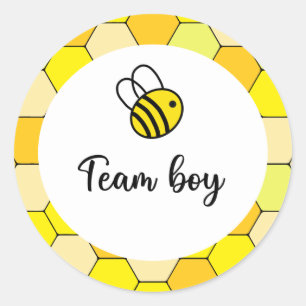 Sticker Rond Quelle sera l'équipe du bébé abeille garçon