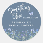 Sticker Rond Quelque chose de bleu avant de faire Fête des mari (Devant)