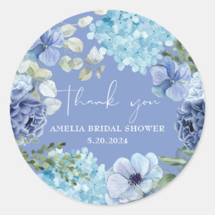 Sticker Rond Quelque chose de bleu avant de faire hydrangea Bab
