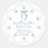 Sticker Rond Quelque chose de bleu avant de faire la fête de do (Devant)