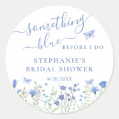 Sticker Rond Quelque chose de bleu avant mon mariage (Devant)