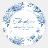 Sticker Rond Quelque chose de bleu, décoration de style chinois (Devant)