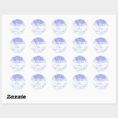 Sticker Rond Quelque chose de bleu hydrangea baby shower imprim (Feuille)