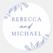 Sticker Rond Quelque chose de bleu simple Botanique (Devant)