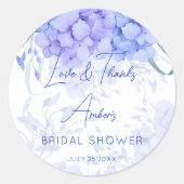 Sticker Rond Quelque chose d'hydrange bleu shower de mariage im (Devant)