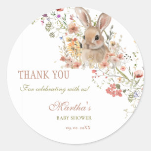 Sticker Rond Quelque chose sur le chemin baby shower Fleur sauv