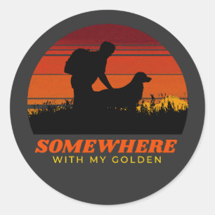 Sticker Rond Quelque part avec mon cadeau d'or pour homme de Re