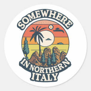 Sticker Rond Quelque Part En Italie Du Nord
