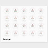 Sticker Rond Quelques Filles Florales Blush Rose Bunny Premier (Feuille)