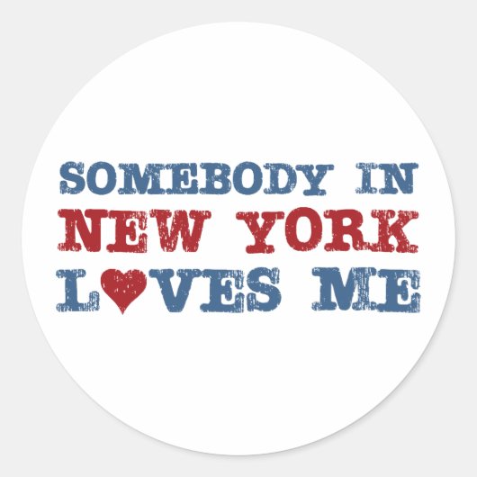 Sticker Rond Quelqu'un à New York m'aime (Devant)
