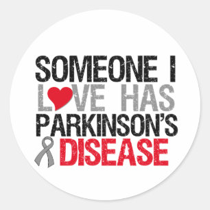 Sticker Rond Quelqu'un amour d'I a le :maladie de Parkinson