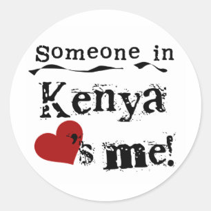Sticker Rond Quelqu'Un Au Kenya M'Aime