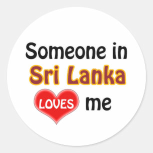 Sticker Rond Quelqu'un au Sri Lanka m'aime