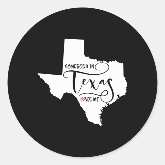 Sticker Rond Quelqu'Un Au Texas M'Aime (Devant)
