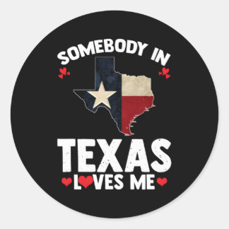 Sticker Rond Quelqu'Un Au Texas M'Aime Quelqu'Un M'Aime Au Tex