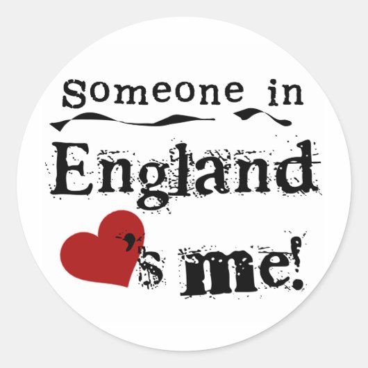 Sticker Rond Quelqu'Un En Angleterre M'Aime (Devant)