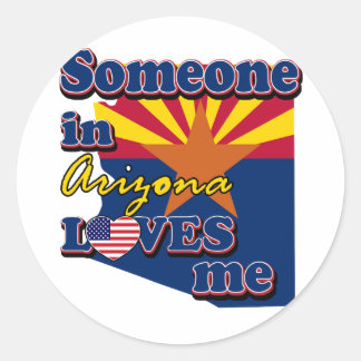 Sticker Rond Quelqu'un en Arizona m'aime