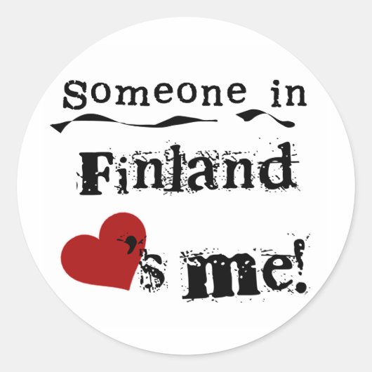 Sticker Rond Quelqu'un en Finlande m'aime (Devant)
